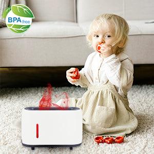 Essential Oil Diffuser 7 Color 2 Mist Mode Flame Lights, Ultra-Silent Cool Mist Humidifier Aroma Diffuser for Home, Office, Yoga (White). - Image 7