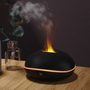 Flame Diffuser Humidifier: Aromatherapy Bliss with LED Lights and Mist.