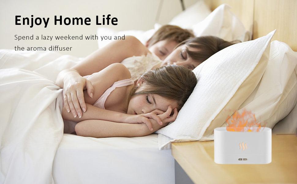 Essential Oil Diffuser with Flame Light, 180mL Aromatherapy Mist Humidifier, Quiet Aroma Air Diffusers with Auto Shut-Off Protection (White). - Image 6