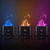 Flame Air Aroma Diffuser Humidifier, 7 Flame Color Noiseless Essential Oil Diffuser for Home,Office,Yoga (8Hours Black)