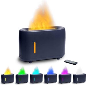 303 Essential Oil Diffusers, 240ml Flame Air Diffuser Humidifier, with 7 Color Changing Modes for Bedroom Home, Office, Spa, Gym, etc. (Black)