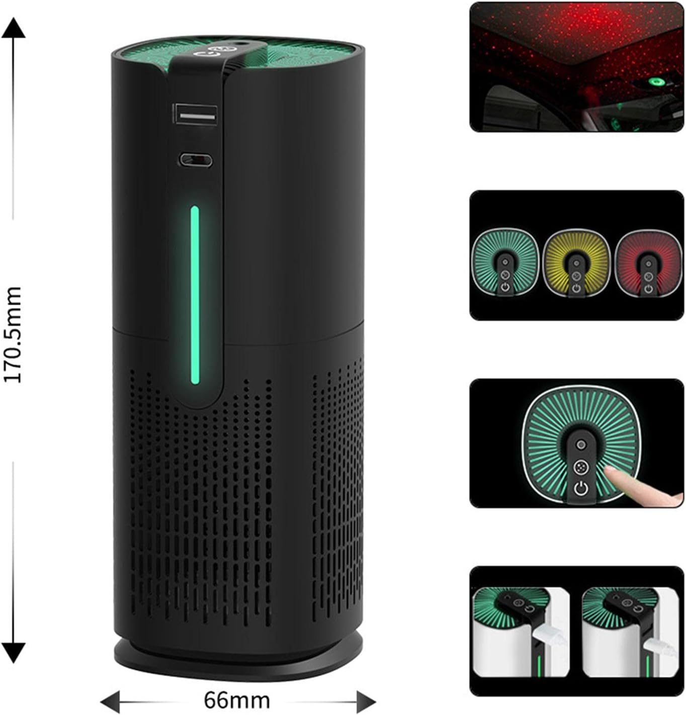 Air Purifier: Clean Air Solution for Home & Car with Air Quality Sensor for Real-Time Monitoring. - Image 4