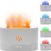 Flame Air Aroma Diffuser Humidifier, 7 Flame Color Noiseless Essential Oil Diffuser for Home,Office,Yoga (8Hours White)