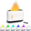 44 Essential Oil Diffuser 7 Color 2 Mist Mode Flame Lights, Ultra-Silent Cool Mist Humidifier Aroma Diffuser for Home, Office, Yoga (White).