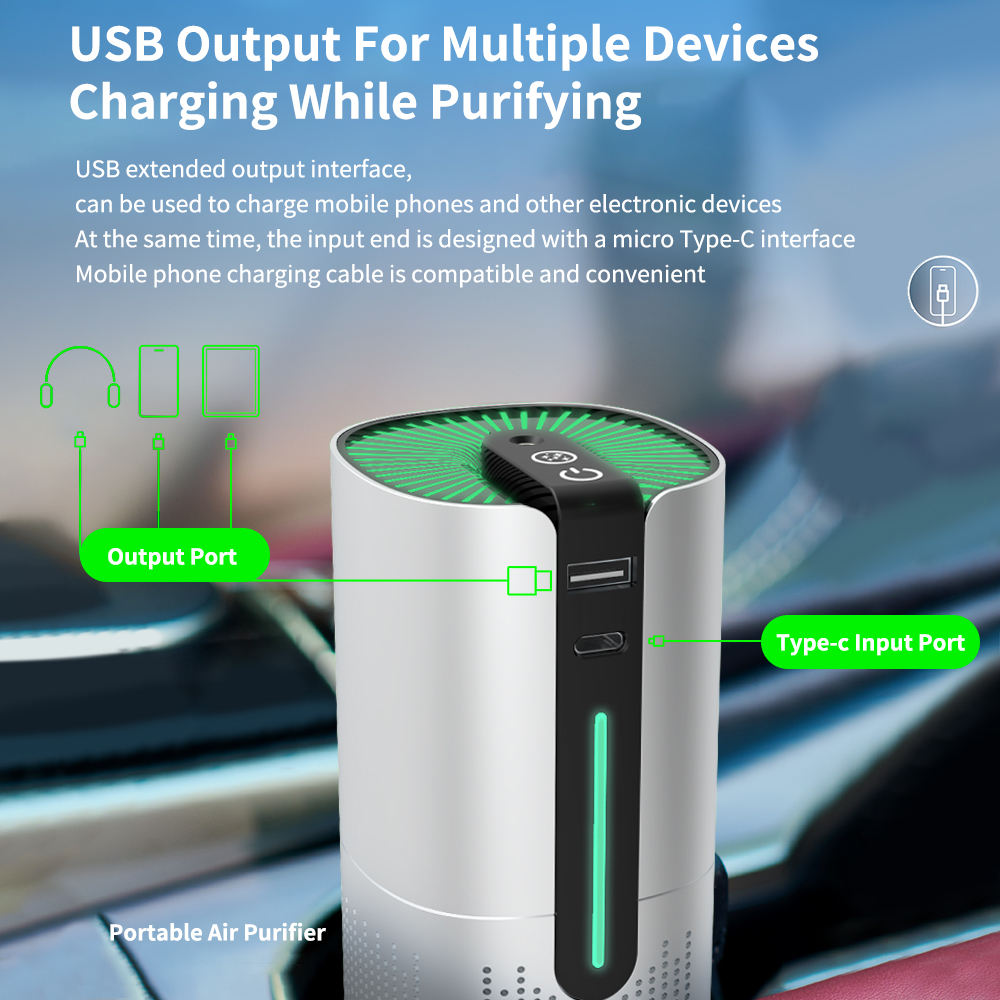 Air Purifier: Clean Air Solution for Home & Car with Air Quality Sensor for Real-Time Monitoring. - Image 5