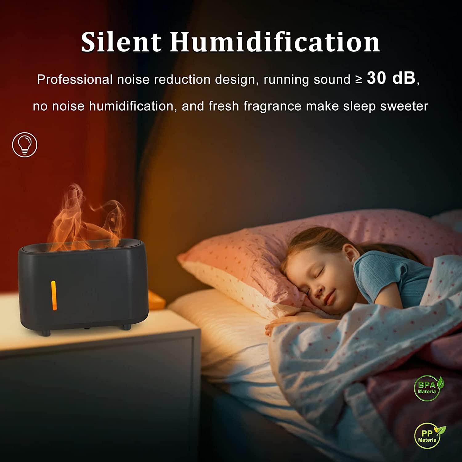 Essential Oil Diffusers, 240ml Flame Air Diffuser Humidifier, with 7 Color Changing Modes for Bedroom Home, Office, Spa, Gym, etc. (Black) - Image 7